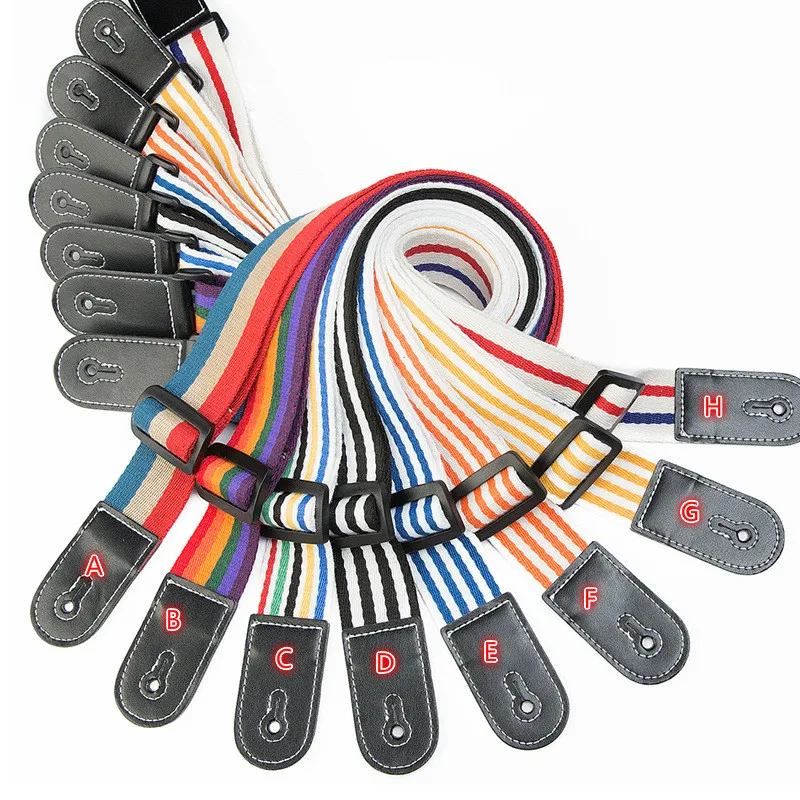 Новый цветной ремень для укулеле из полиэстера и хлопка толстый кожаный ремешок