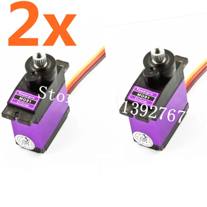 2 шт. TowerPro MG91 металла шестерни микро цифровой сервопривод двигатель обновления