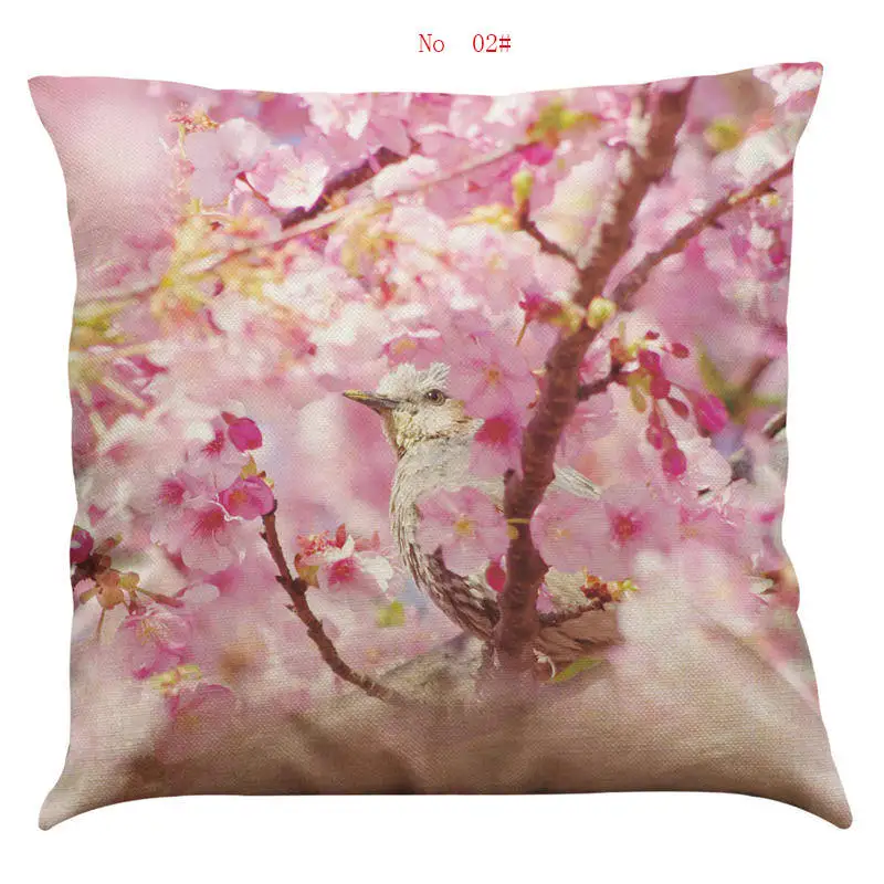 45cm*45cm Pink cherry blossoms pattern linen/cotton throw pillow covers couch cushion cover home decorative pillows | Дом и сад
