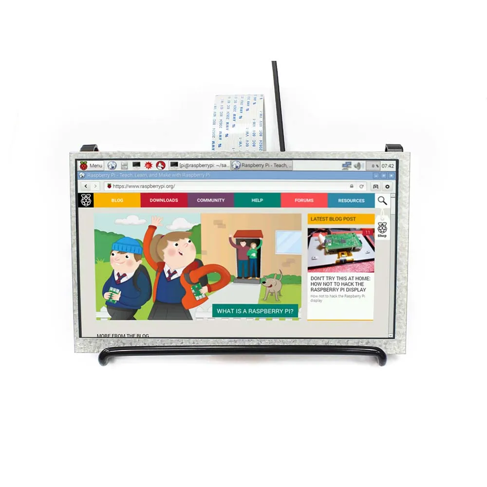 Waveshare 7-дюймовый IPS дисплей для Raspberry Pi интерфейс DPI без касания 1024x600 совместим с