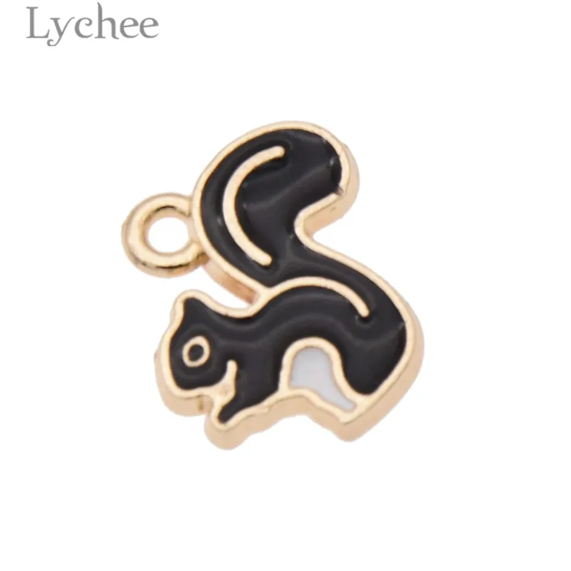 Lychee 10 шт. Модные сплав Фламинго белка эмаль очаровательные DIY Украшение Подвеска