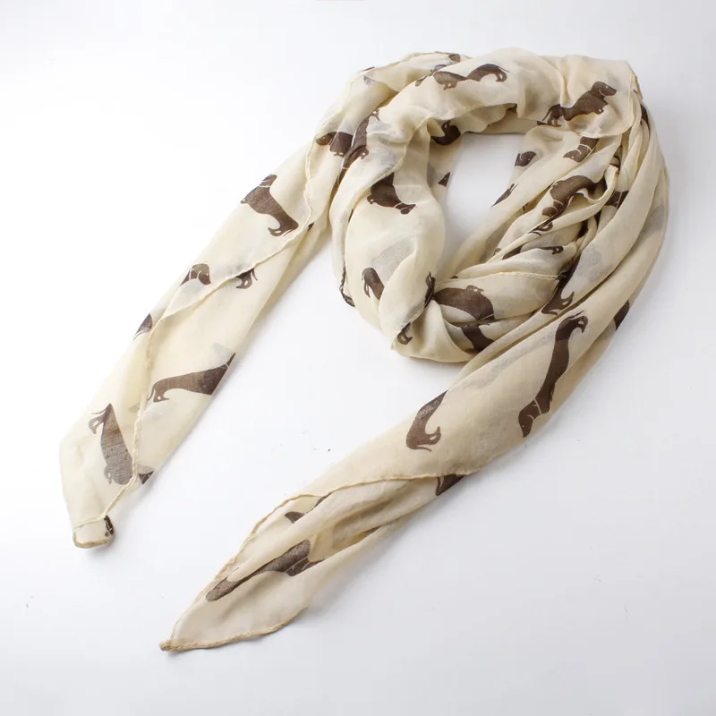 Бесплатная доставка 2018 новые модные милые шарфы с принтом собак для