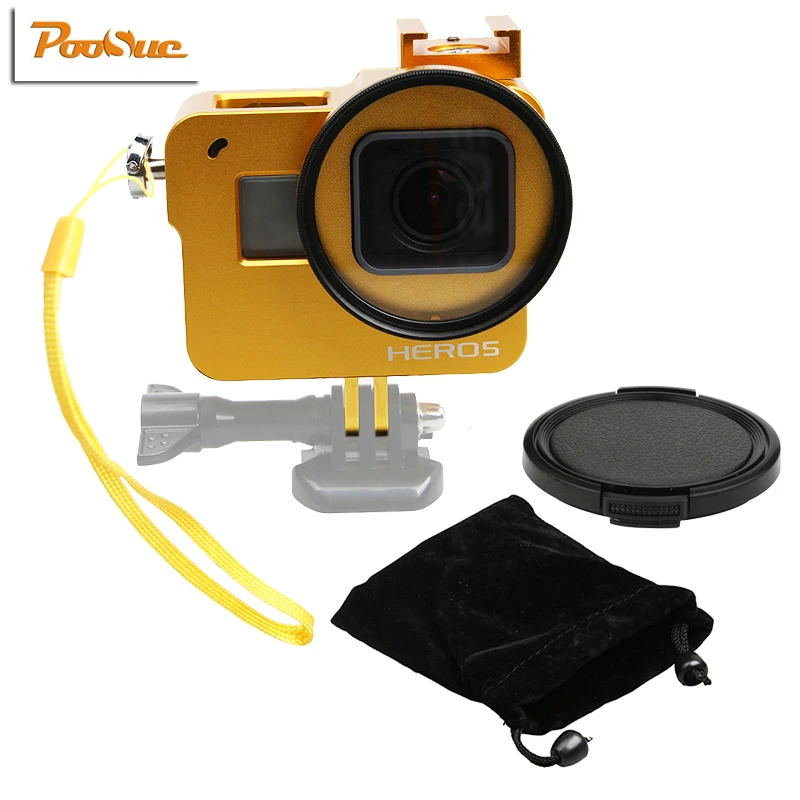 Новый Алюминиевый металлический защитный чехол с ЧПУ кейс для обуви 52 мм UV Gopro Hero 5