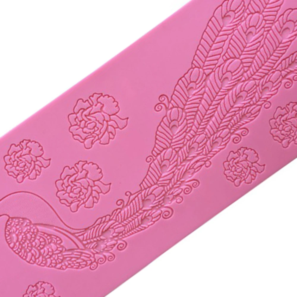 Peacock flower Fondant Mold Candy Chocolate Silicone Molds DIY Summer Party Cake Decorating Tools 38.3*15.5cm