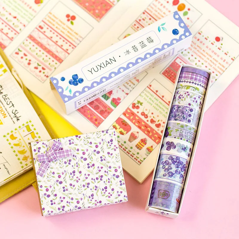 10 шт. Kawaii молочный чай декоративная клейкая лента креативная фруктовая васи