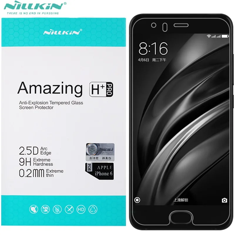 H Plus Pro Series Nillkin 0,2 мм Брендовое закаленное стекло для xiaomi mi 6 защитная пленка+ пластиковая задняя пленка для xiaomi 6 mi 6 m6 задняя пленка - Цвет: H Plus Pro Series