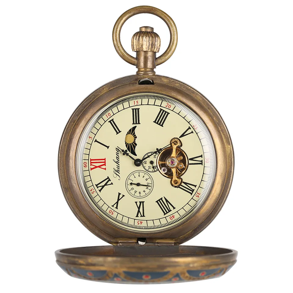 Ретро Винтажные механические ручные карманные часы мужские роскошные Fob с