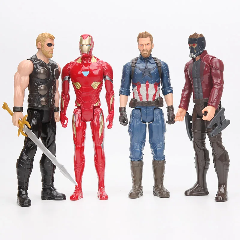 Игрушки Marvel, 30 см, Мстители 3, война бесконечности, Тор, Звездный владыка, Капитан Америка, Железный человек, фигурка титанов, герой серии, Студенческая Модель