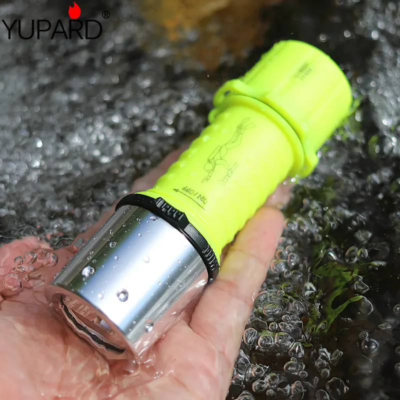 

YUPARD Q5 XPE LED Diving diver Waterproof Underwater Flashlight Lamp rechargeable battery 18650/AAA outdoor sport camping