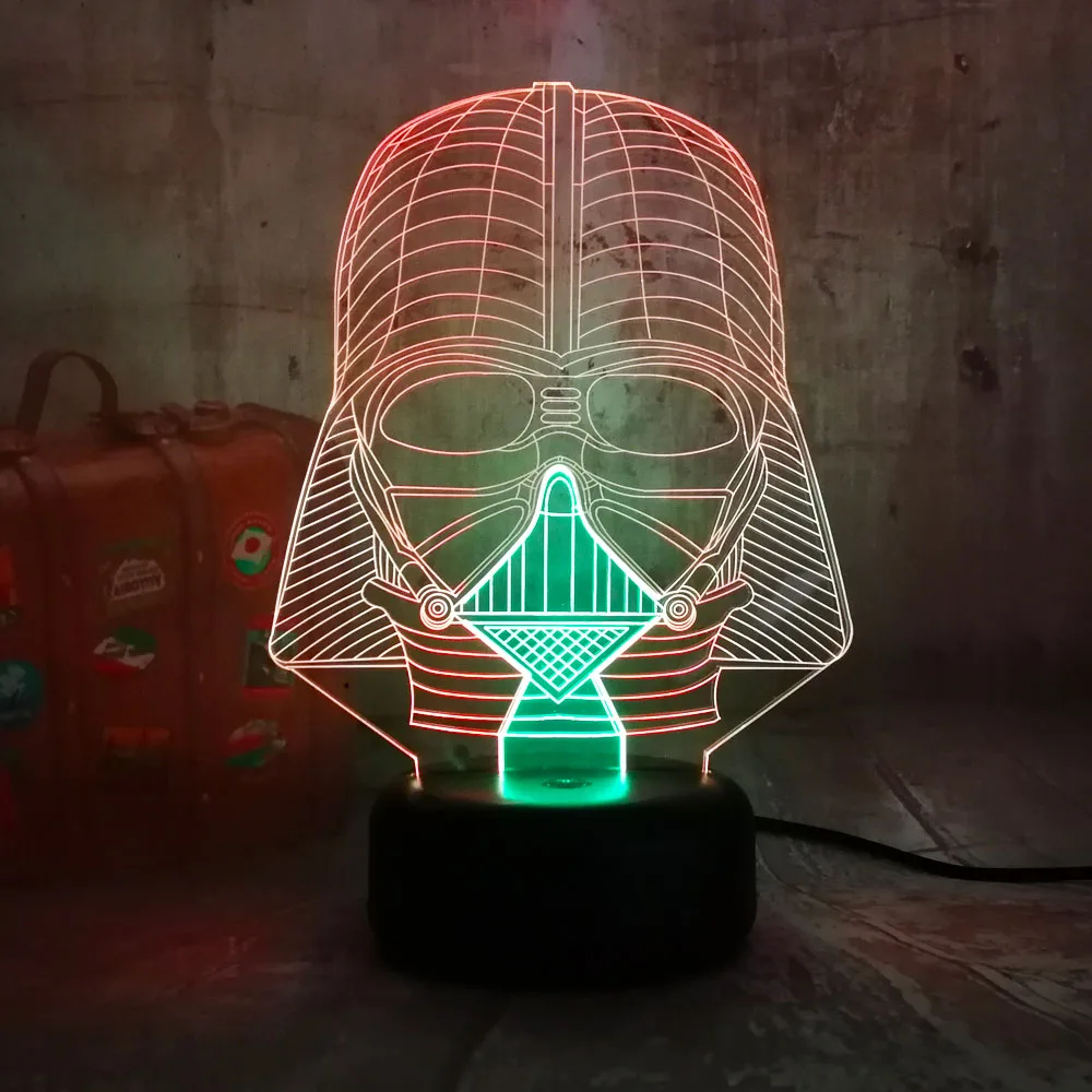 Новый Стиль из серии Звездные войны с Дартом Vade головка 3D RGB светодиодный Ночной