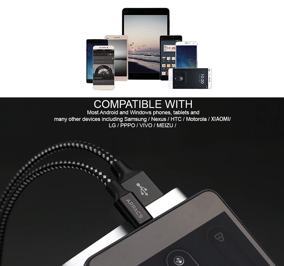 APPACS 4 шт usb type-c кабель для быстрой зарядки USB C кабель usb type C для samsung S8 USB C кабель для синхронизации данных