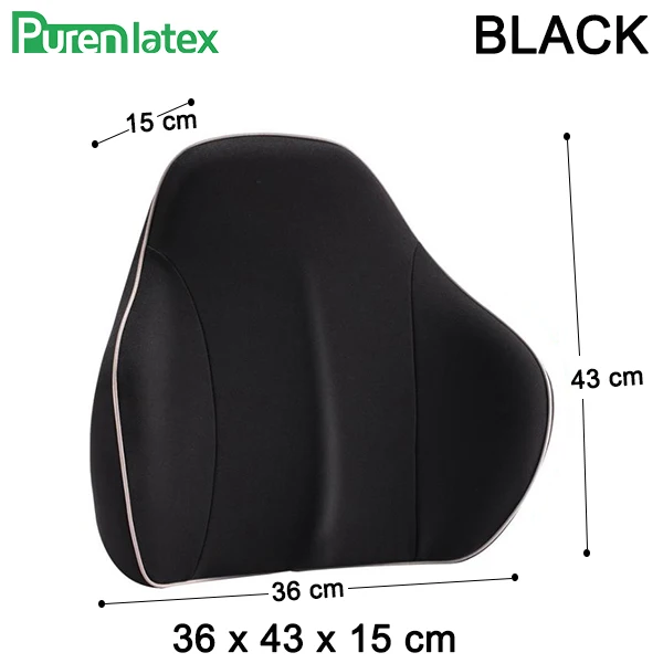 BlackBackCushionx1 Качественный комплект из 2 предметов для автомобильных сидений, подушка для поддержки талии и шеи, Автомобильная подушка для подголовника с эффектом памяти, Ортопедическая подушка для защиты позвоночника - Цвет: BlackBackCushionx1
