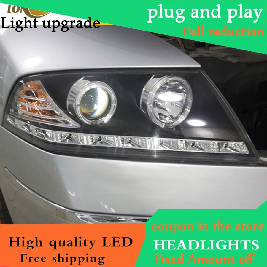 Автомобильный Стайлинг для Skoda Octavia фары 2005-2009 светодиодный DRL Объектив двойной