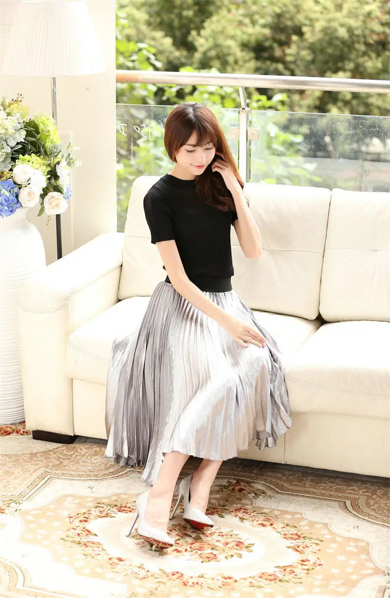 Юбка макси Женская Плиссированная черная серая розовая|summer long skirts|long maxi skirtlong skirt |