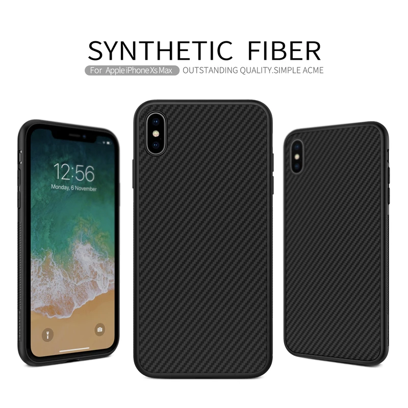 Чехол Nillkin из синтетического волокна для iPhone Xs Max Роскошный чехол телефона задняя