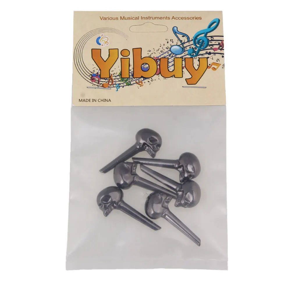 

Yibuy 6PCS Acoustic Guitar Metal Bridge Pins String Nail Pins Bridge Pin Black
