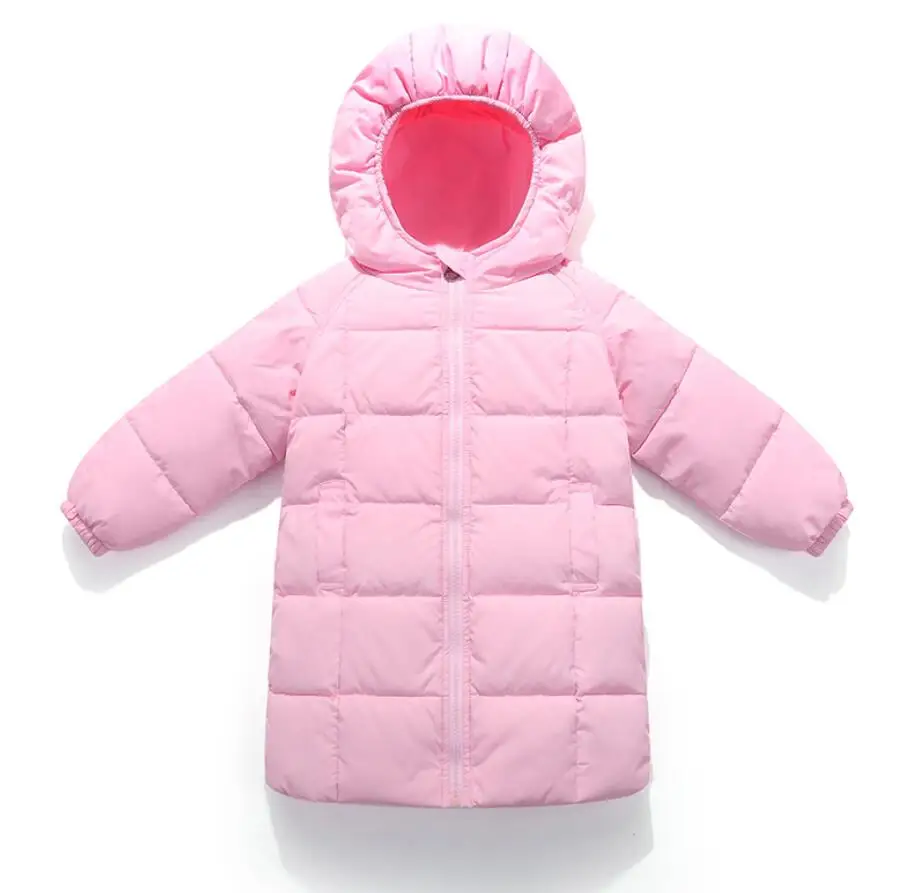 pink Детская зимняя куртка утепленное длинное теплое пальто из хлопка для маленьких мальчиков детская ветровка от снега, размеры от 1 до 7 лет, chaqueta capa - Цвет: pink