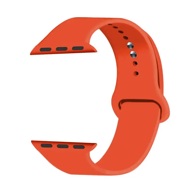 Спортивный силиконовый ремешок Joyozy для Apple Watch, 38 мм, 42 мм, 40 мм, 44 мм, мягкий ремешок, мультяшный браслет для мужчин и женщин, для iwatch, серия 4, 5, 3, 2, 1 - Цвет ремешка: Orange 1