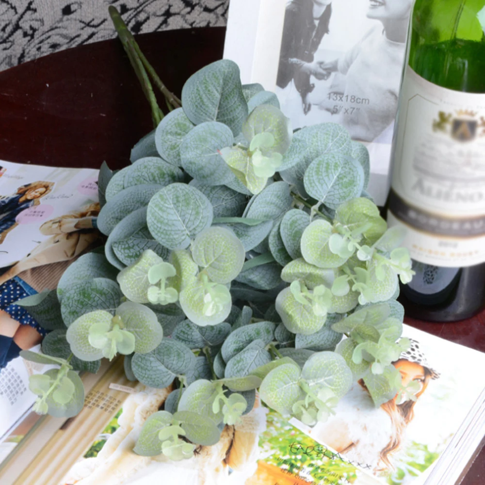 Букет эвкалипта с 16 головками 1 Шелковый букет искусственные листья украшение