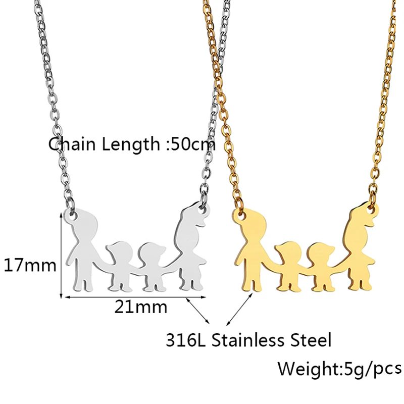 Ожерелье ELSEMODE из нержавеющей стали для мамы сына семьи|Ожерелья с подвеской| |