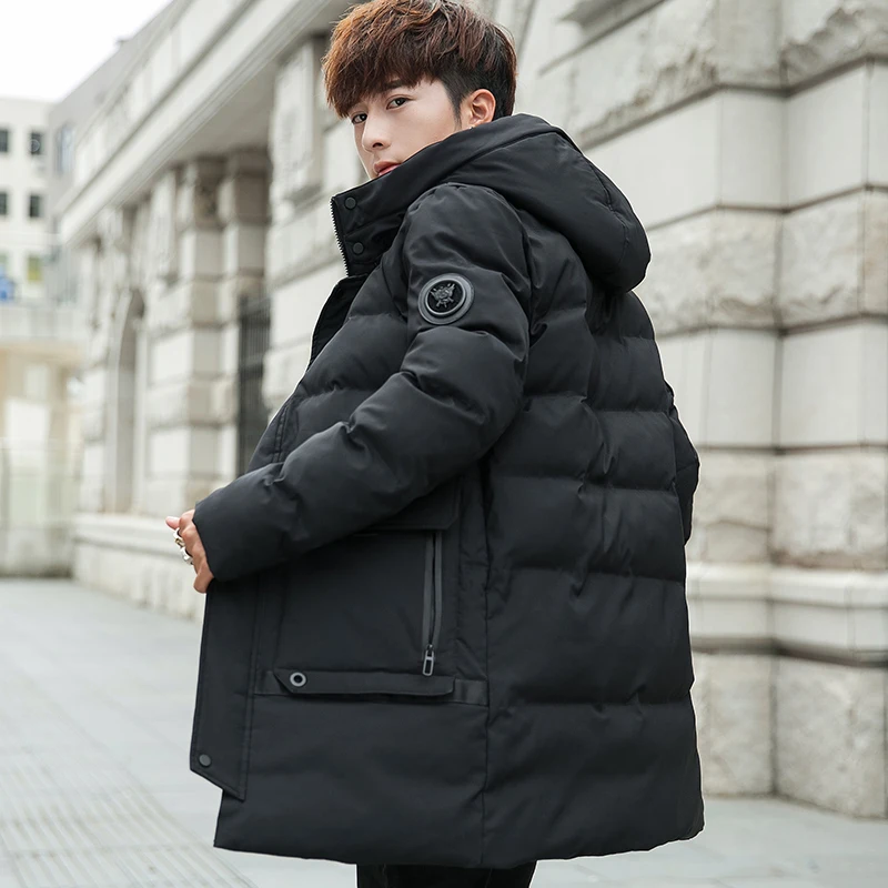 2018 New Pattern Man Long Fund Thickening Cotton-padded Clothes Will Pocket Even Hat Casual Overcoat Streetwear Pullover Tops | Мужская