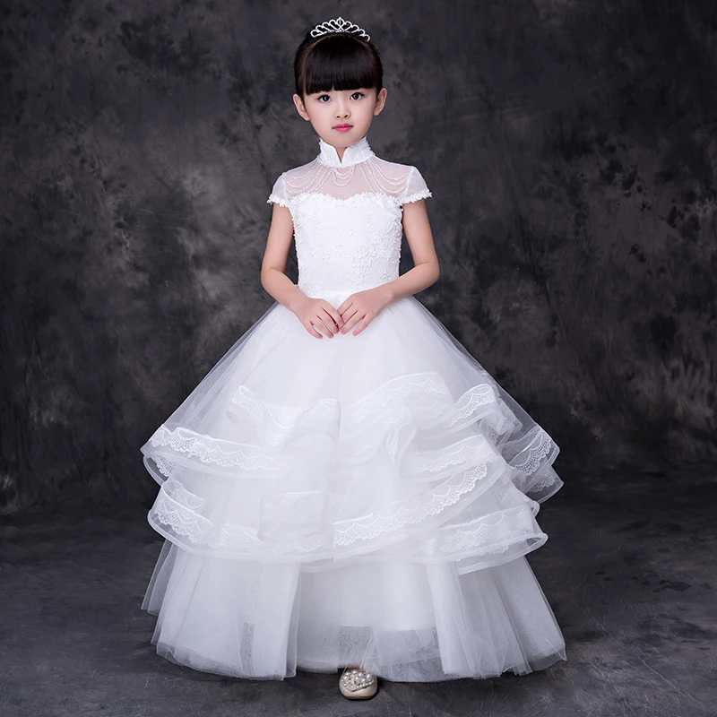 Новые Платья с цветочным узором для девочек рукавами-крылышками и бусинами