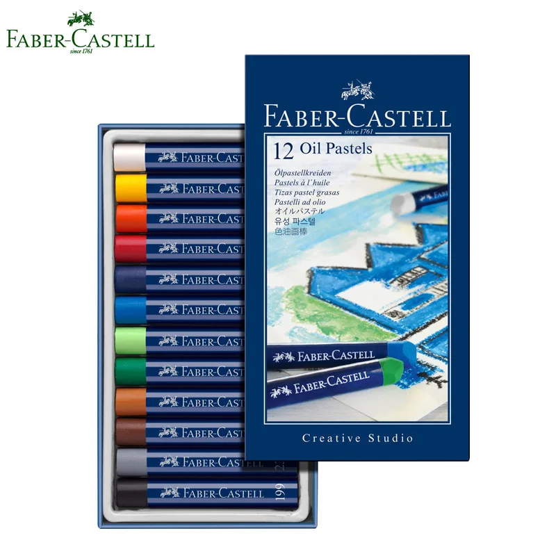 12 color Faber Castell масляная пастель набор цветных мелков 12/24/36 Цвет, Blue Box нетоксичный Studio мягкий карандаш для Краски ing ХУДОЖНИК КАРАНДАШ Краски - Цвет: 12 color