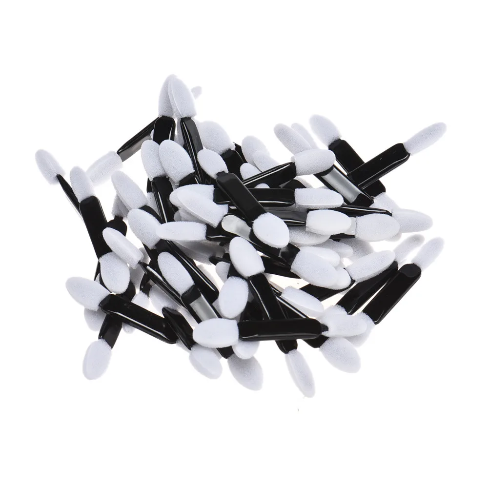 Кисти для макияжа одноразовые двухсторонние губчатые аппликаторы подводки глаз