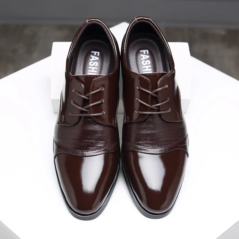2020 Large Size 37-47 Luxury Men Pointed Formal Wedding Shoes Fashion Business Leather Casual Lace-up Flats | Обувь