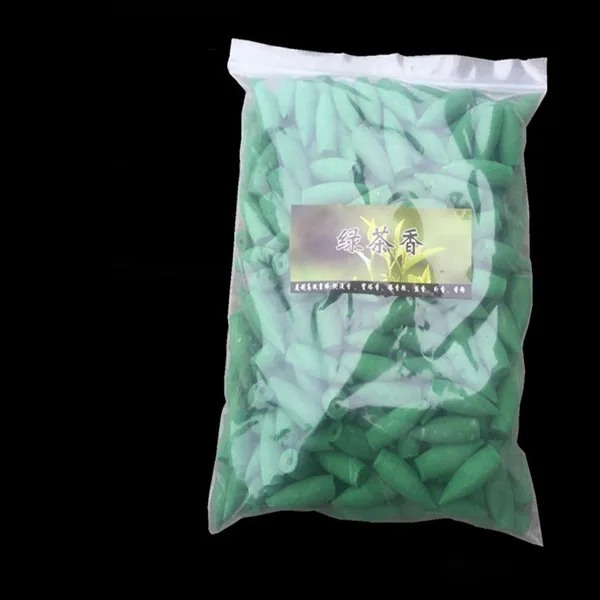 Green tea Негабаритные конусы для благовоний обратного потока, 10 сувениров, благовония из сандалового дерева для керамической медной горелки, 250 г/500 г/1000 г - Аромат: Green tea