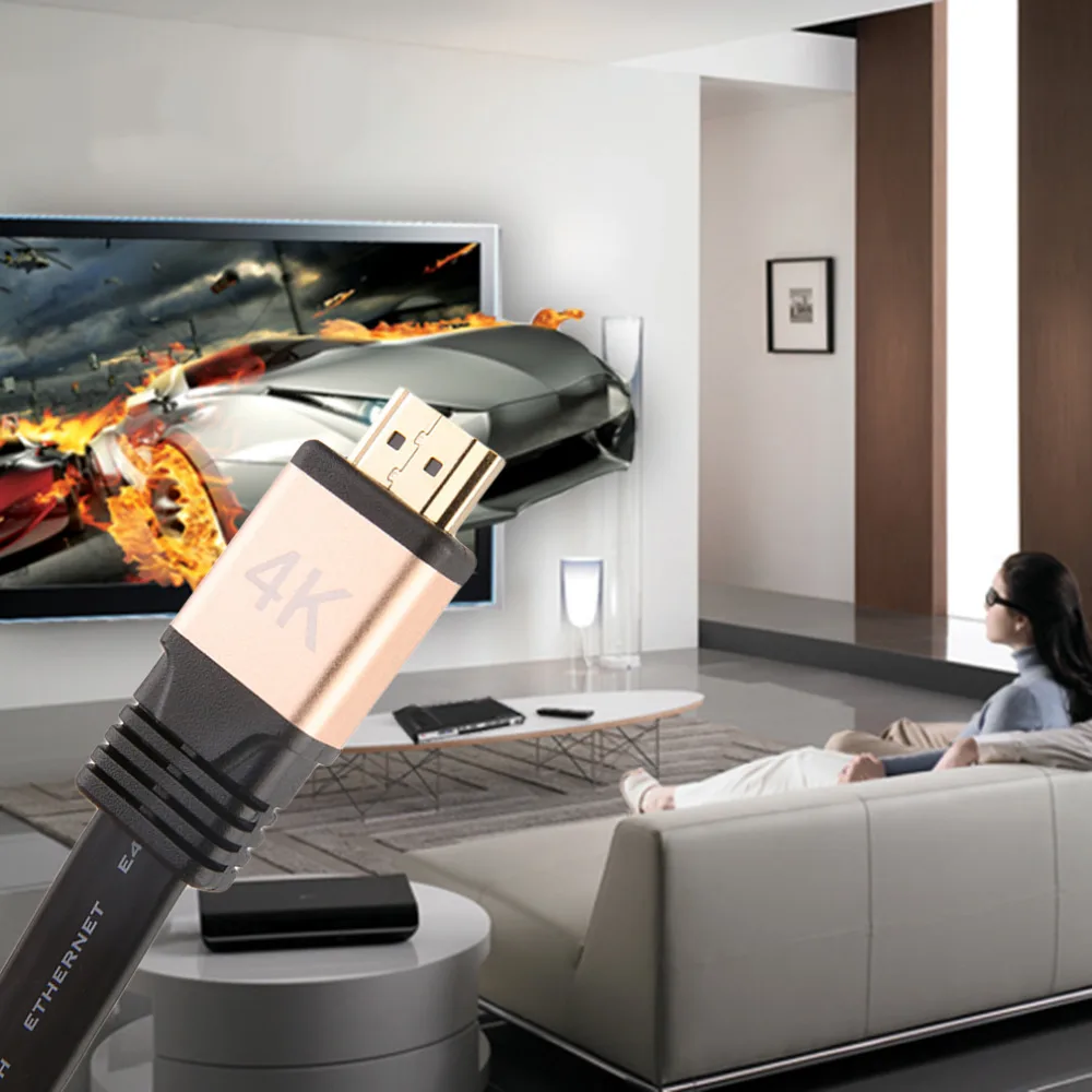Connectors HDMI 2.0 4K 30AWG HD 18Gbps 3D Audio Return Ethernet 3mHDMI FLAT Cable Support 1080p 1440p 2x1080p 2160p | Обустройство