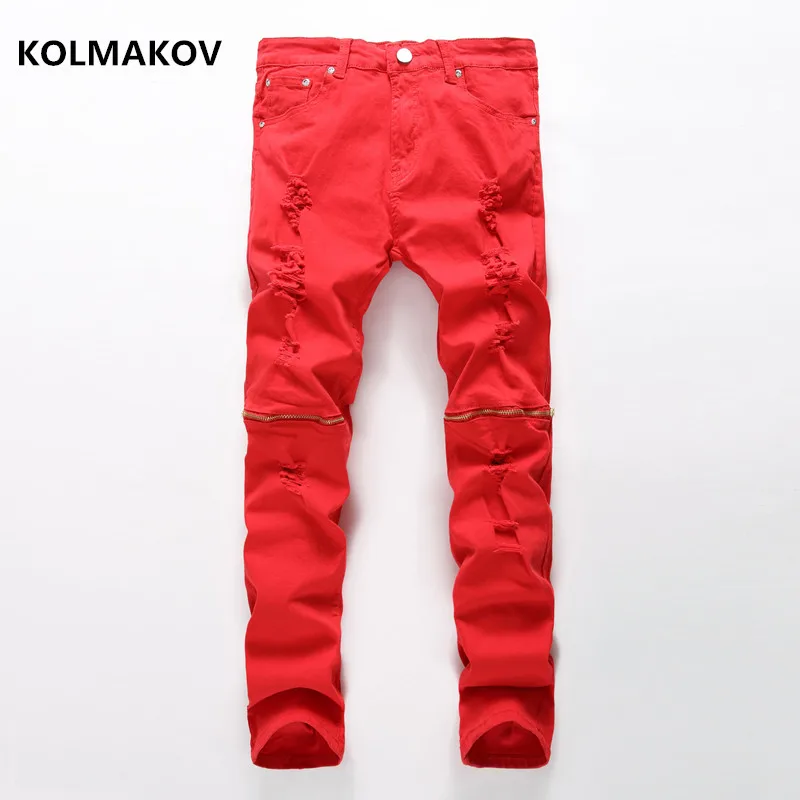 

2019 spring New style 100% cotton casual Fashion Classics broken hole Jeans,men's Denim Pants ,Casual jeans men size 28-42