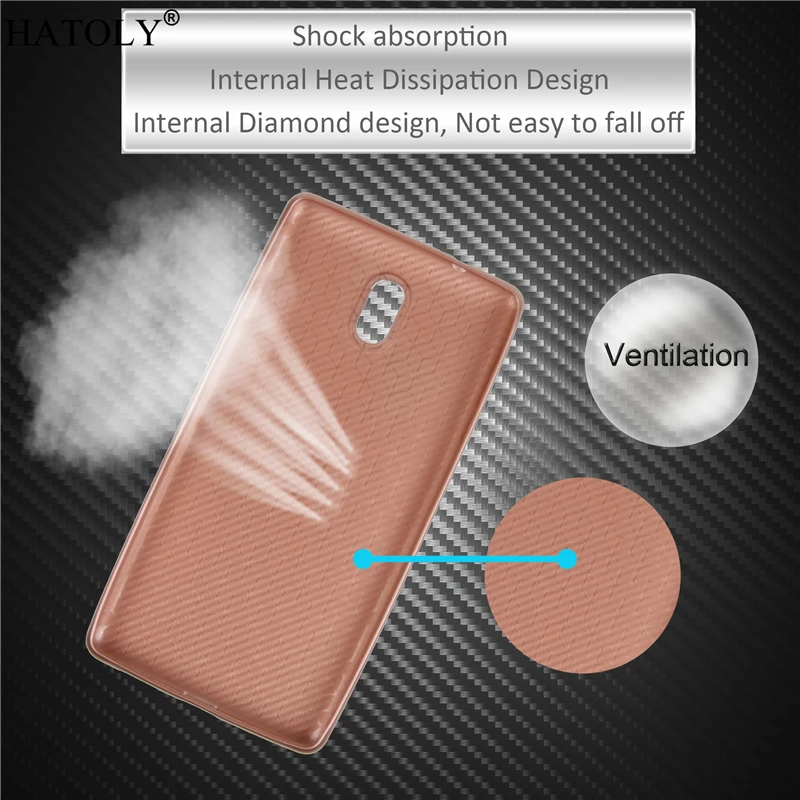 HATOLY sFor Cover Nokia 3 Case for Soft Rubber Silicone Armor Phone Shell Bumper TA-1020 TA-1032 | Мобильные телефоны и