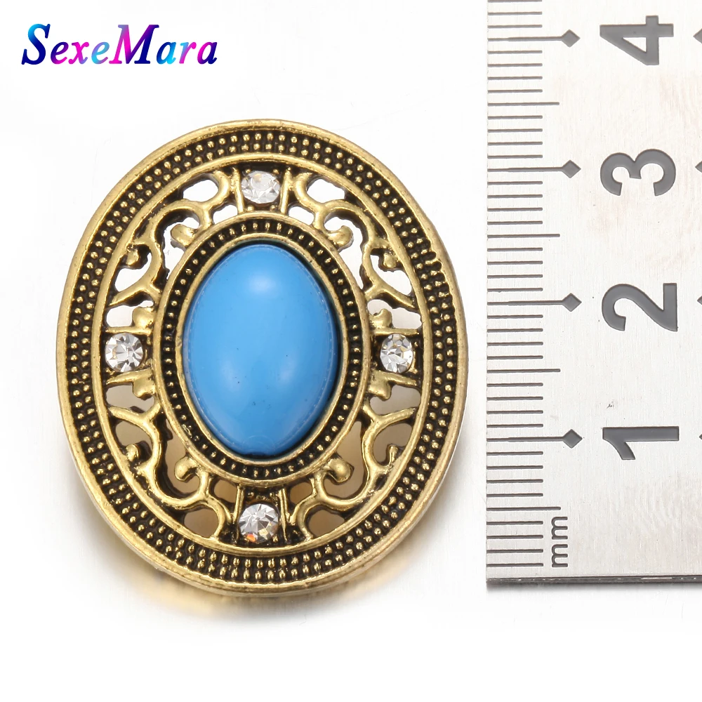 Новая кнопка из натурального камня ювелирные изделия Большой Золотой цвет