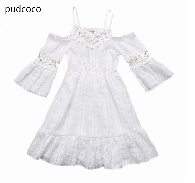 Милое детское винтажное кружевное платье принцессы с открытыми плечами для