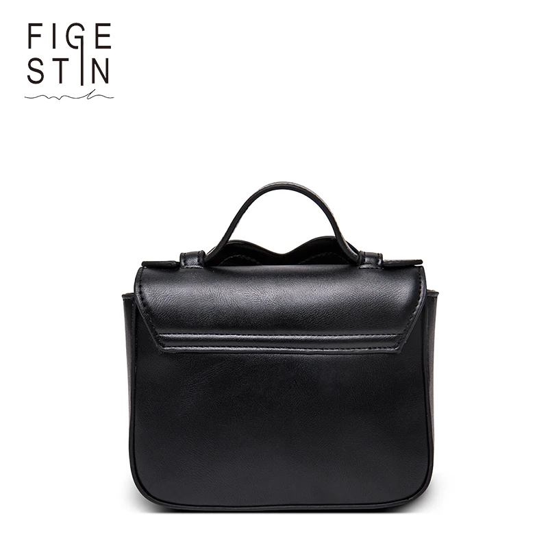 FIGESTIN женские сумки через плечо из ПУ кожи Черный Белый Мини Топ-ручка сумка