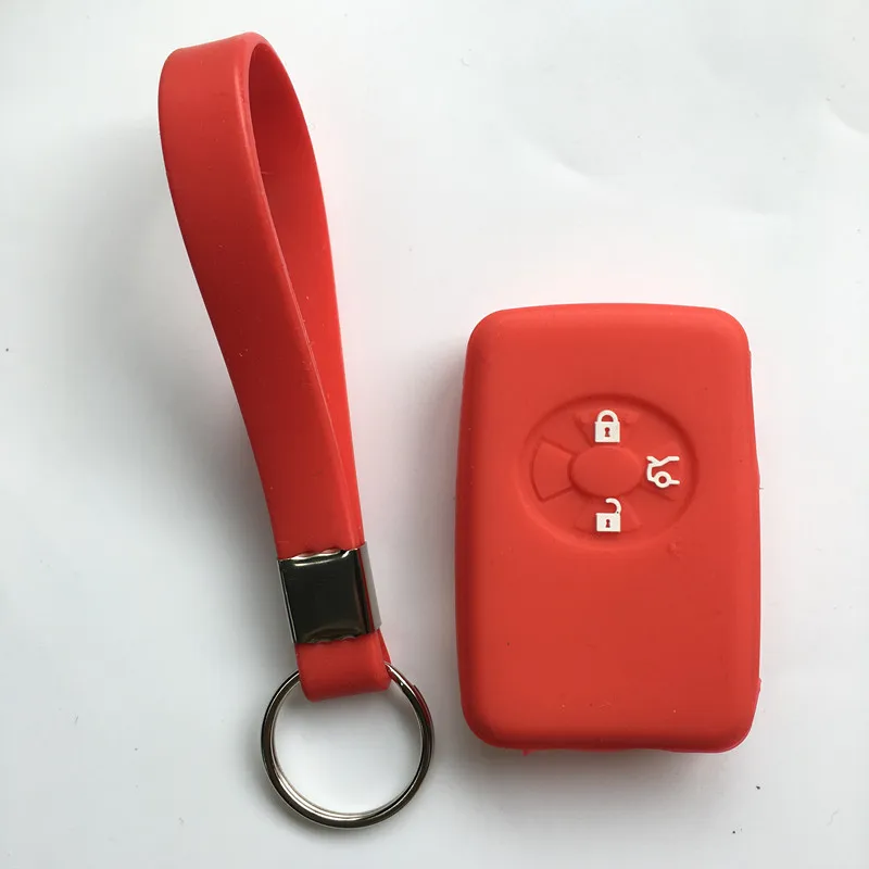 3 кнопки силиконовый чехол для ключей от машины держатель Fob Toyota Corolla Yaris Mark X Hilux Vitz