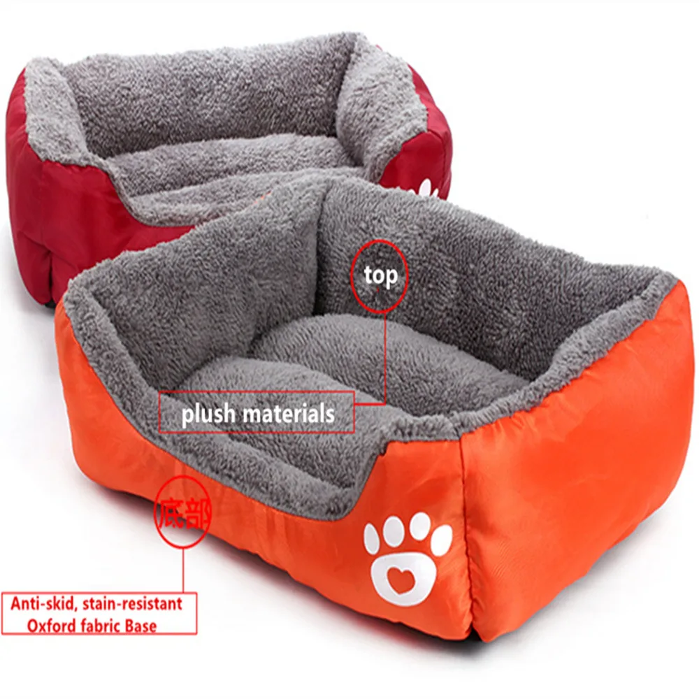 S-XL 6 Colors Paw Pet Sofa Dog Beds Waterproof Bottom Soft Fleece Warm Cat Bed House Petshop Dropshipping cama perro | Дом и сад
