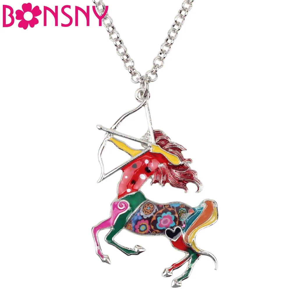 Bonsny Maxi Массивное колье из металлического сплава Lucky Zodiac Sagittarius с цепочкой модное