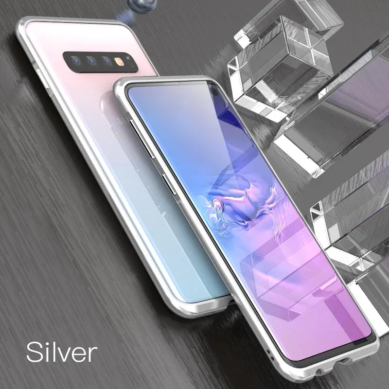 Sliver Изогнутый металлический чехол-бампер LUPHIE для samsung Galaxy S10 Plus S10e, алюминиевый бампер для samsung S10 Plus S10e, роскошный чехол s - Цвет: Sliver