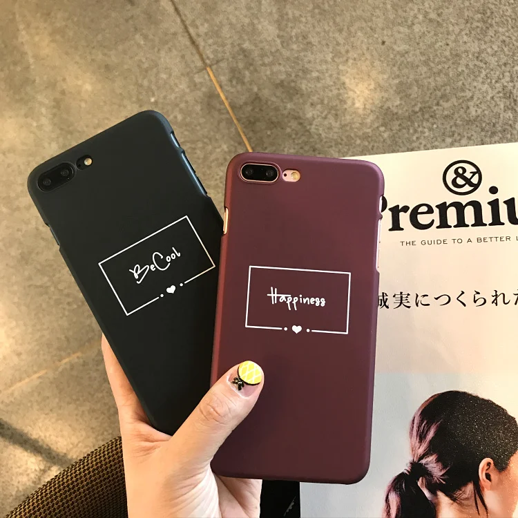 Чехол из матового поликарбоната для IPhone X 7 6 S 8 Plus простая надпись Happing Be Cool жесткая