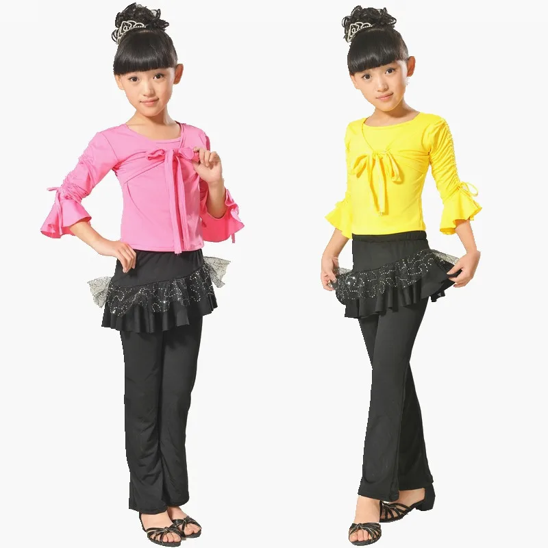 

New Girl Dance Leotards for Kids Gymnastics Wear Long Sleeved Yoga Practice Clothes Suit Child Stage Dance Show Costume 17