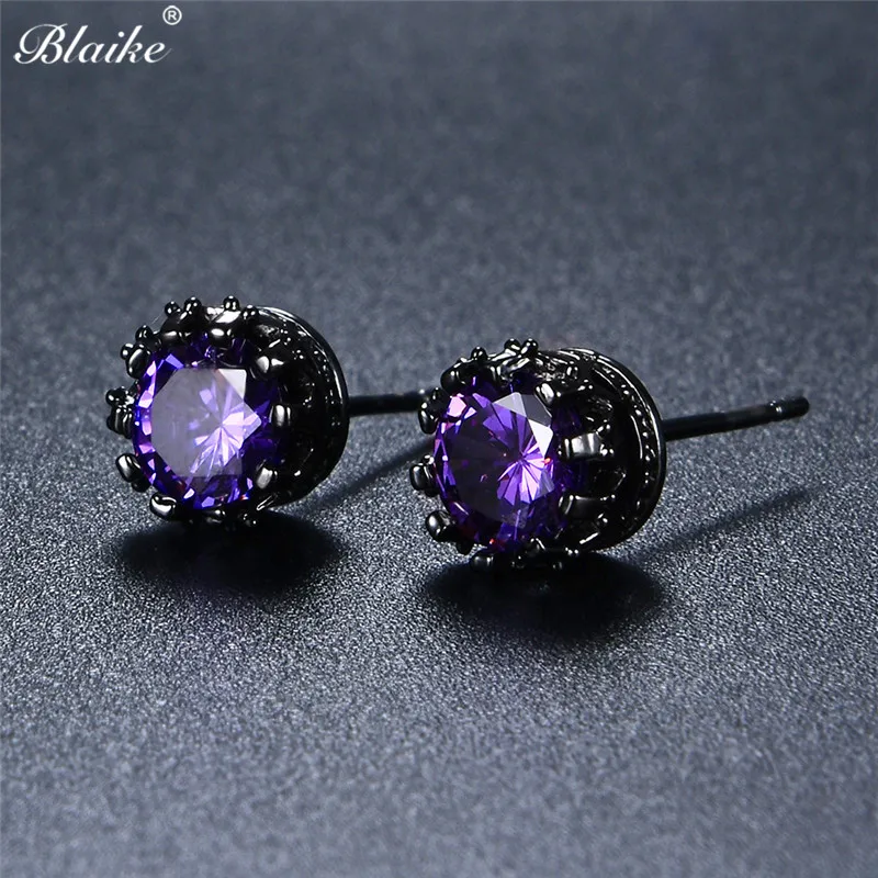 Blaike Boutique маленькие розовые/фиолетовые циркониевые серьги гвоздики для женщин в
