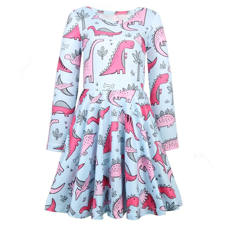 Новинка детское платье с динозавром бальное для девочек детские платья цветами