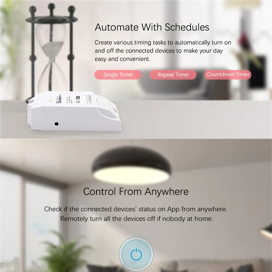 Двухканальный беспроводной смарт переключатель Sonoff Wi Fi дистанционное