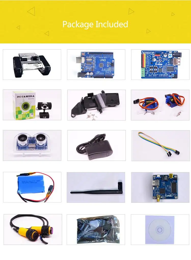 Xiao R DIY WiFi видео умный робот танк автомобиль для Arduino R3 с камерой PTZ