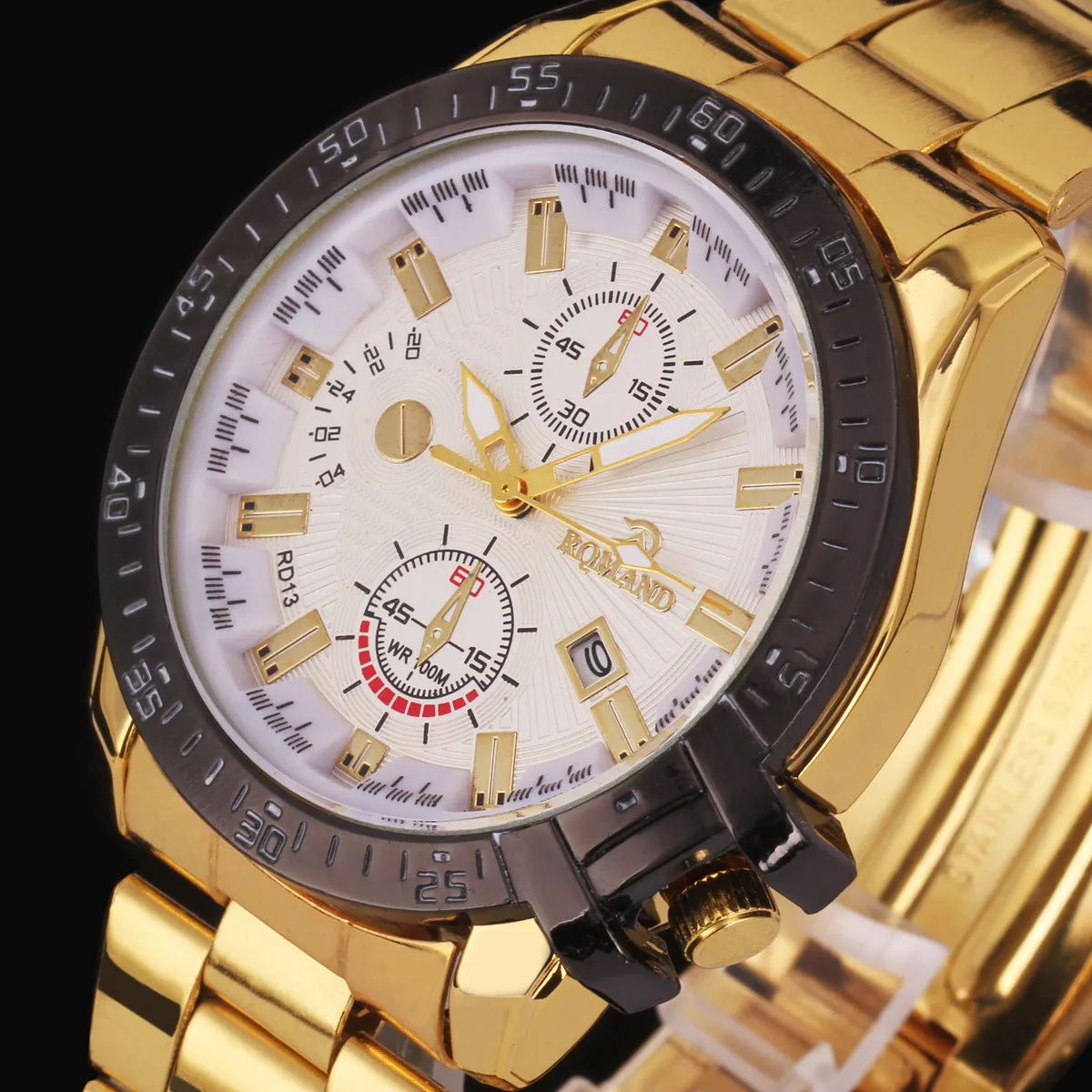 Relogio Masculino dourado отличное качество Роскошные мужские кварцевые часы наручные