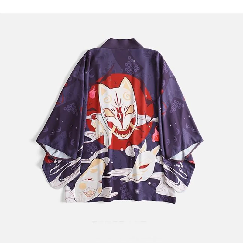 Новое традиционное японское кимоно Yukata Женская Повседневная рубашка с принтом аниме одежда кимоно в традиционном стиле Мужская Уличная одежда
