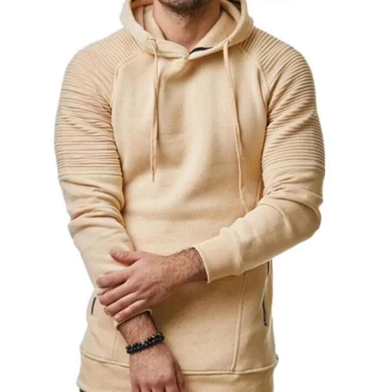 Мужские толстовки 2019 Брендовые мужские с длинным рукавом одноцветные капюшоном