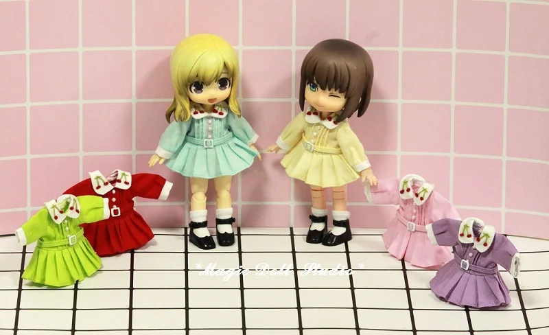 [OB052] бесплатная доставка 4 &quotObusit11 одежда # Cherry вышитая подходит для 4-дюймового OB11